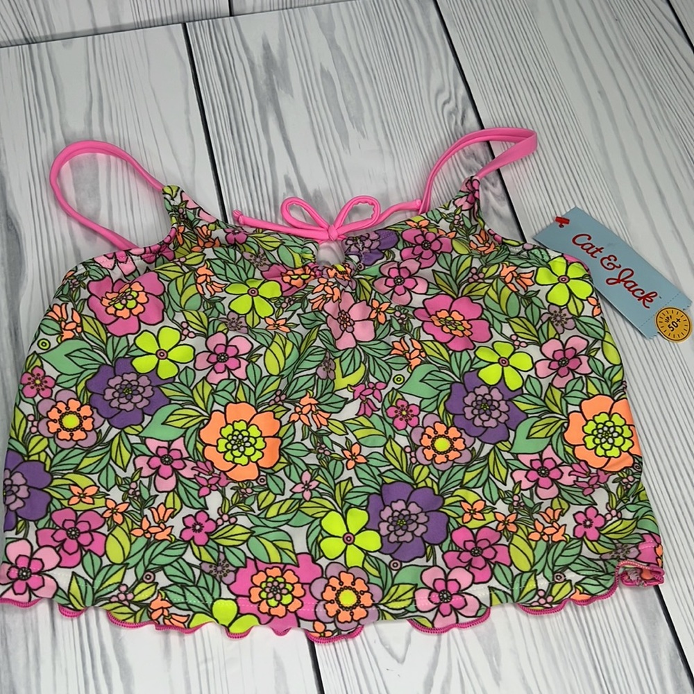 Girls' Flower Love Tankini Set - Cat & Jack - Picture 7 of 7